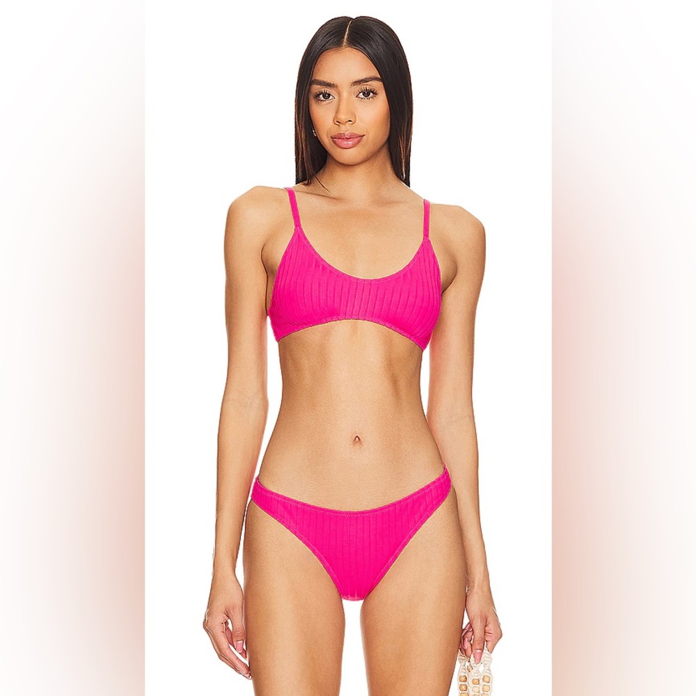 NWT Solid & Striped The Rachel Bikini Top and Bottom Hot Pink Sz XL
